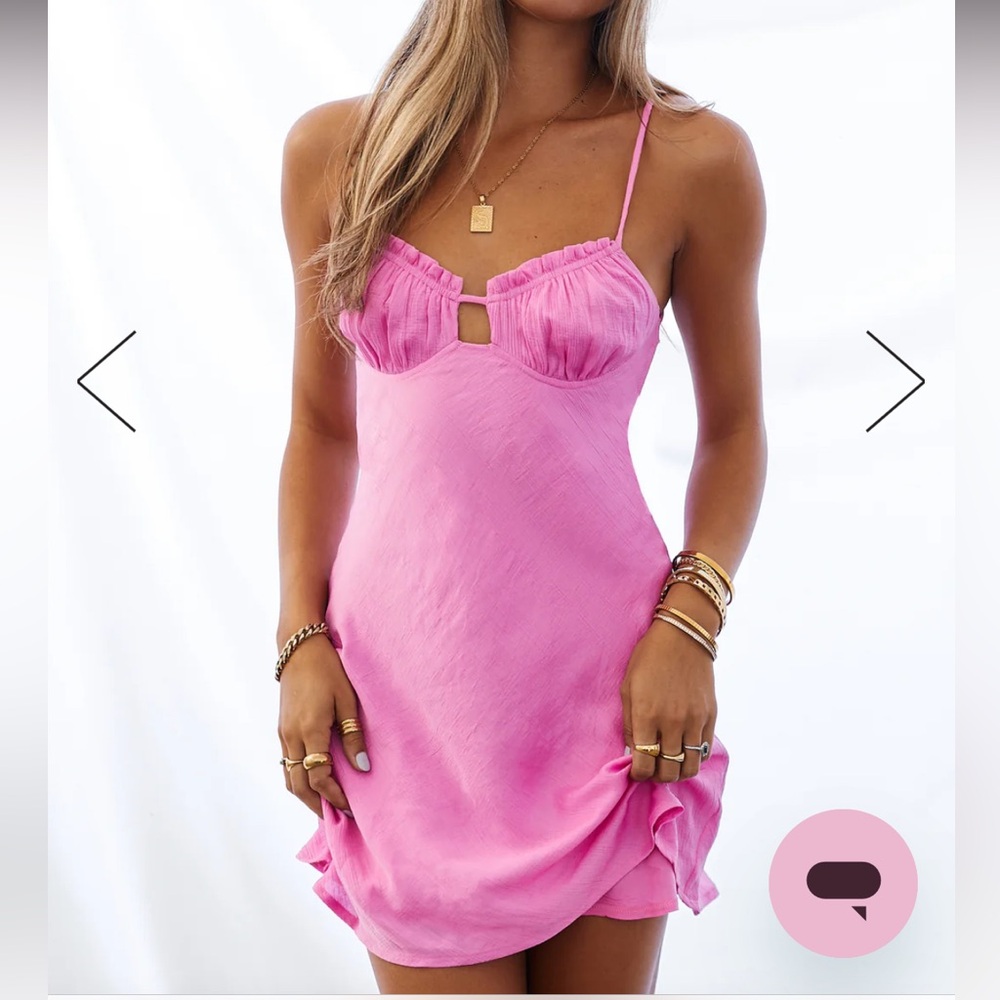 HELLO MOLLY - IN THE CROSSFIRE DRESS PINK